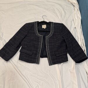 LOFT Women’s Navy Blazer with Silver Studded Trim
